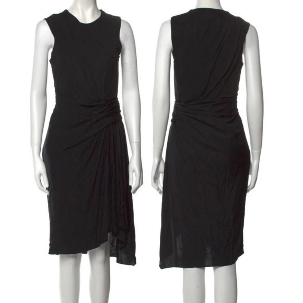 Alexander Wang Twisted Drape-Front Edgy Formal Black Sleeveless Dress S/S 2014